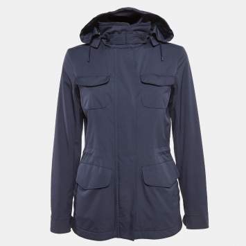 Pre Owned Loro Piana Blue Technical Nylon Windmate Traveller Jacket S