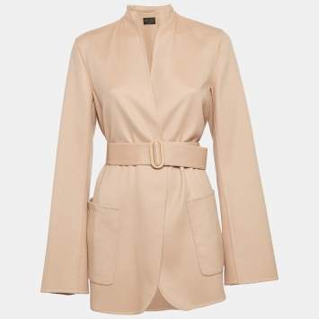 Pre Owned Loro Piana Brown Cashmere Open Front Jacket M