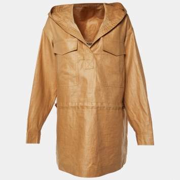 Pre Owned Loro Piana Brown Linen Bardhyl Hooded Jacket M