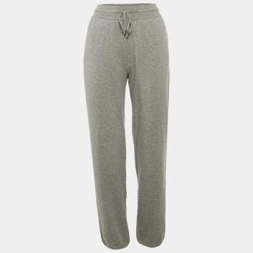 Pre Owned Loro Piana Grey Cashmere Knit joggers M