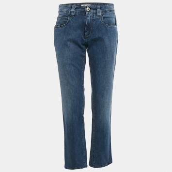 Pre Owned Loro Piana Blue Washed Denim Jeans L Waist 33"