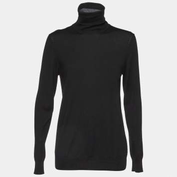 Pre Owned Loro Piana Black Cashmere Turtle Neck Sweater L