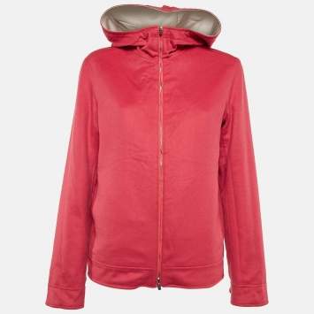 Pre Owned Loro Piana Beige Synthetic Zip-Up Strom System Reversible Hoodie Jacket M