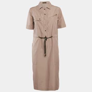Pre Owned Loro Piana Pink Cotton Short Dress M