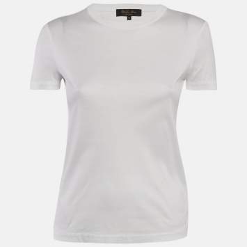 Pre Owned Loro Piana White Cotton Jersey Crew Neck T-Shirt XS