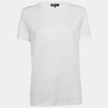 Pre Owned Loro Piana White Cotton Crew Neck T-Shirt L