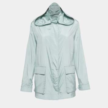 Pre Owned Loro Piana Light Blue Silk Voyager Jacket S