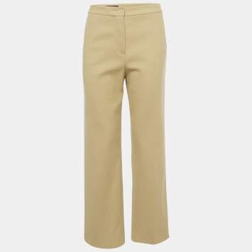 Pre Owned Loro Piana Beige Cotton Straight Leg Trouser S