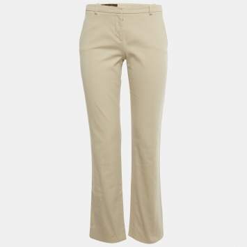 Pre Owned Loro Piana Beige Gabardine Formal Trousers S