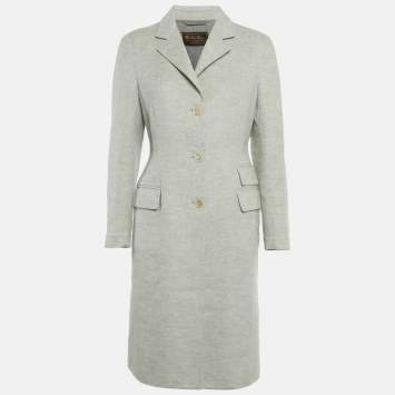 Pre Owned معطف لورو بيانا كشمير رمادي فيلت متوسط الطول متوسط