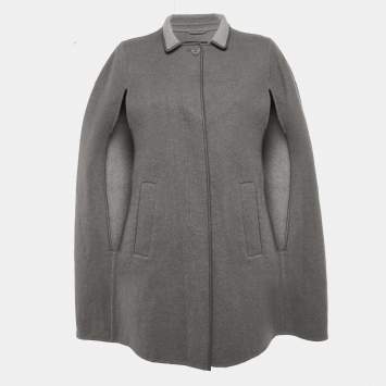 مملوكة مسبقًا معطف كاب لورو بيانا كشمير فيلت رمادي مقاس كبير جداً