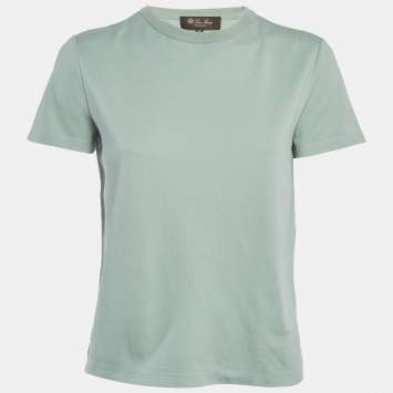Pre Owned Loro Piana Green Jersey Crew Neck T-Shirt S
