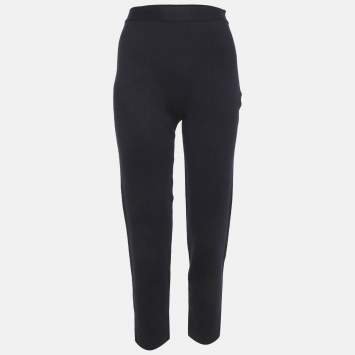 Pre Owned Loro Piana Navy Blue Cashmere Knit Trousers S