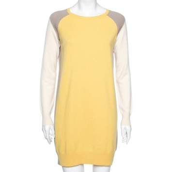 Pre Owned Loro Piana Multicolor Cashmere Long Sleeves Midi Dress M
