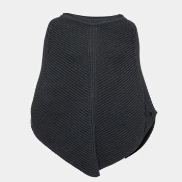 Pre Owned Loro Piana Grey Baby Cashmere Knit Poncho One Size
