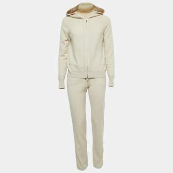 Pre Owned Loro Piana Beige Cashmere Sweatshirt Joggers Set S