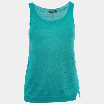 Pre Owned Loro Piana Green Linen Blend Tank Top S