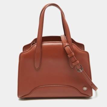 Pre Owned Loro Piana Brown Leather Mini Sesia Satchel