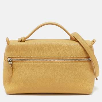 Pre Owned Loro Piana Mustard Leather L19 Pouch