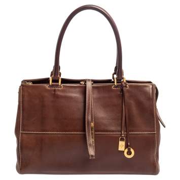 Pre Owned Loro Piana Brown Leather Tote