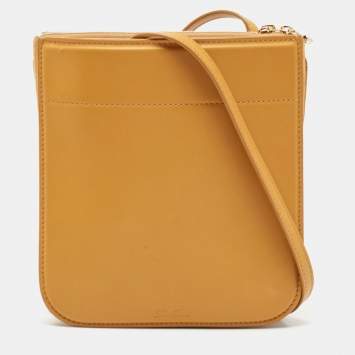 Pre Owned Loro Piana Yellow Leather And Suede My Way Crossbody Bag