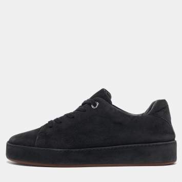 Pre Owned Loro Piana Black Suede Nuages Lace Up Sneakers Size 39