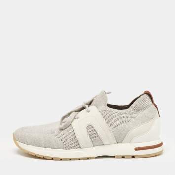 Pre Owned Loro Piana Grey Wool 360 LP Flexy Walk Low Top Sneakers Size 36