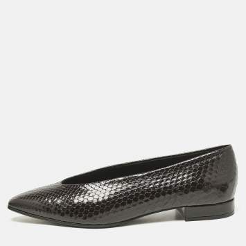 Pre Owned Loro Piana Brown Python Rebecca Ballet Flats Size 37.5
