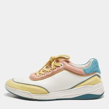 Loro Piana Multicolor Leather and Suede Play Sneakers Size 38