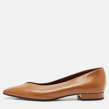 Loro Piana Brown Leather Rebecca Ballet Flats Size 37