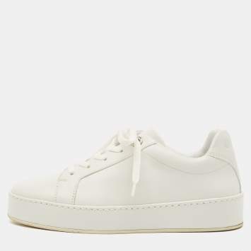 Pre Owned Loro Piana White Leather Nuage Low Top Sneakers Size 35