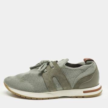 مملوكة مسبقًا حذاء رياضي لورو بيانا فلكسي ووك زلق قماش محبوك أزرق مقاس 37