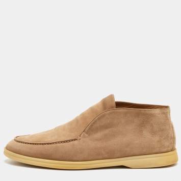 مملوكة مسبقًا Loro Piana Open Walk Size 43 Sand Beige Suede Ankle Length Boots