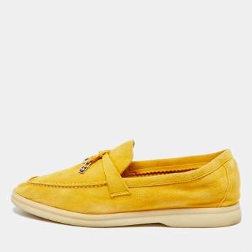 مملوكة مسبقًا Loro Piana Summer Walk Size 37 Yellow Suede Loafers