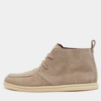 Pre Owned Loro Piana Beige Suede Namib Walk Ankle Boots Size 38
