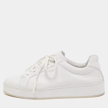 Pre Owned Loro Piana White Leather Nuages Sneakers Size 38 
