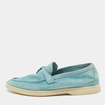 Pre Owned Loro Piana Blue Suede Summer Charms Walk Loafers Size 41