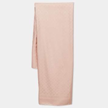 Louis Vuitton Rose Poudre Monogram Silk and Wool Evermore Shawl 