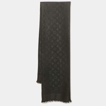 Louis Vuitton Black Silk & Wool Monogram Classic Shawl