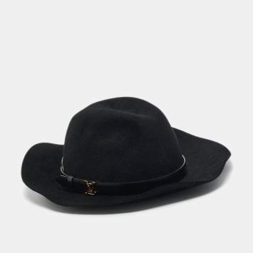 Louis Vuitton Black Rabbit Felt In Love Fedora Hat M