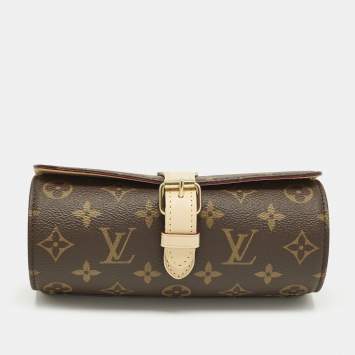 Pre Owned Louis Vuitton 3 Watch Case Monogram Canvas