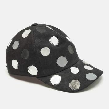 Pre Owned Louis Vuitton x Yayoi Kusama Black Infinity Dots Canvas Baseball Cap M