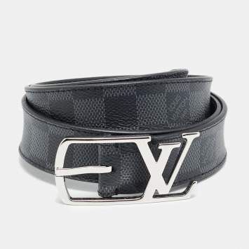 Pre Owned Louis Vuitton Neogram 100 CM Buckle Belt Damier Graphite Canvas