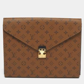 Pre Owned Louis Vuitton Mark Monogram Reverse Canvas Folder