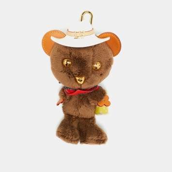 Pre Owned حلية حقيبة لوي فيتون لويس بير جلد متعدد الألوان وفراء صناعي