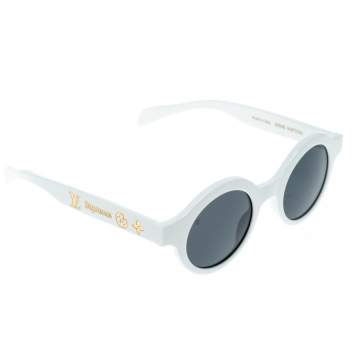 Pre Owned Louis Vuitton x Supreme White / Grey Z0991W Downtown Round Sunglasses