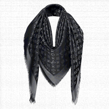 Pre Owned Louis Vuitton Black Monogram Shine Shawl