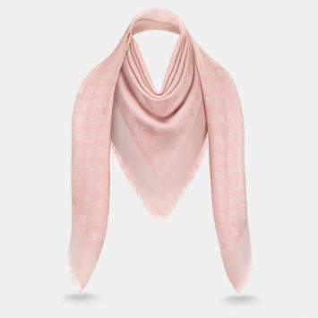 Pre Owned Louis Vuitton Velvet Rose Monogram Shine Shawl