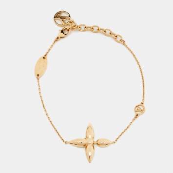 Pre Owned Louis Vuitton Louisette Gold Tone Bracelet