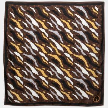 Pre Owned Louis Vuitton x LOL Brown Monogram Silk Scarf
